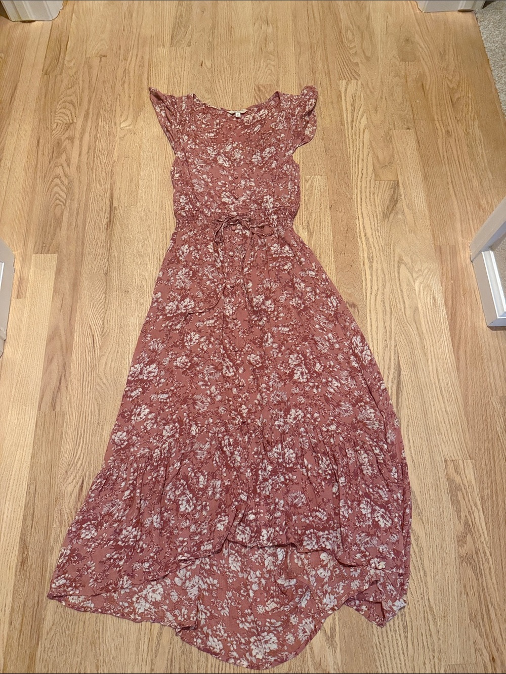 Lucky Brand Dusty Rose Floral High-Low Maxi Dress